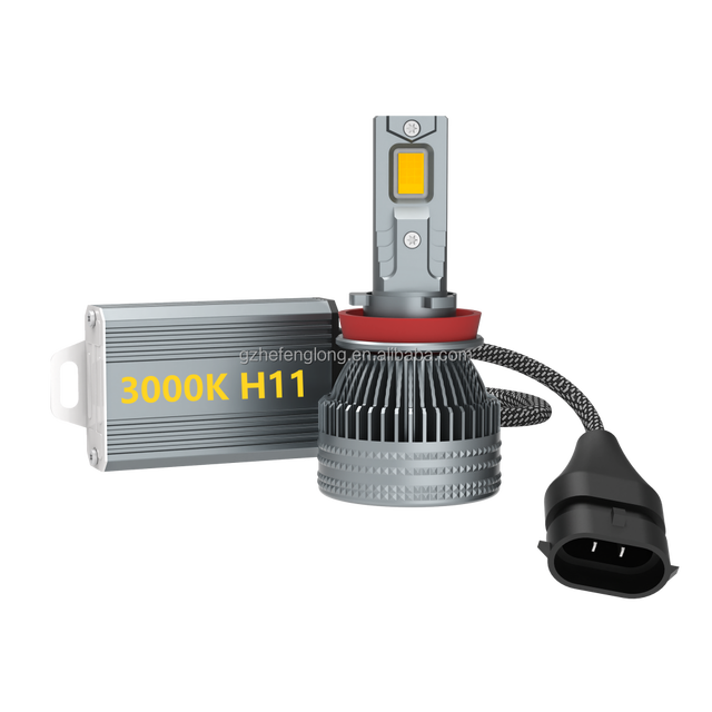 Golden Yellow H11 3000K New Highest Power Bulb 140w Headlight Fan H1 9005 9006 Led Headlight 15600LM High Power Led Headlight