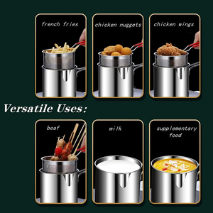 <span class=keywords><strong>Olla</strong></span> para freír profunda <span class=keywords><strong>de</strong></span> acero inoxidable 304 con cesta para freír, cesta coladora <span class=keywords><strong>de</strong></span> pasta para patatas fritas, mini <span class=keywords><strong>olla</strong></span> para cocinar tempura - Product Image 3