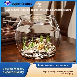 Pecera Redonda <span class=keywords><strong>de</strong></span> Plástico Ecológica para Interiores, Mini <span class=keywords><strong>Acuario</strong></span> para Sala <span class=keywords><strong>de</strong></span> Estar/Oficina sin Iluminación/Filtro/Calefacción - Product Image 4