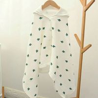 Peignoir de bain pour bébé en coton pur à quatre couches, écologique, à capuche, motif dessin animé, poncho portable, serviette de bain en guimauve