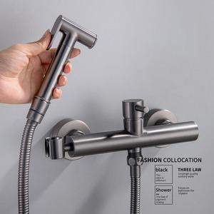 Thiết kế hiện đại áp lực cao Brass <span class=keywords><strong>flusher</strong></span> Set Bidet nhà vệ sinh thân thiện với môi tầng gắn phòng tắm nóng lạnh phun nước qua biên giới - Product Image 2