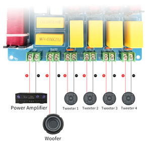 400W 4 Treble 1 Bass 5 Way High <span class=keywords><strong>Low</strong></span> <span class=keywords><strong>Pass</strong></span> Filter Tweeter Altavoz Divisor de frecuencia Hifi SPRAGUE 6501 Crossover de red pasiva - Product Image 6