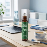 Huile Essentielle Naturelle Anti-Maux de Tête en Roll-On Marque Blanche - Aromathérapie Portable pour le Stress et la Tension