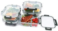 Verrouiller le couvercle en verre à haute teneur en borosilicate récipient alimentaire four bol ensemble verre