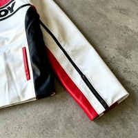 Veste de moto pour homme sur mesure OEM ODM, avec logo brodé, lettres et patch en cuir, veste de motard de course