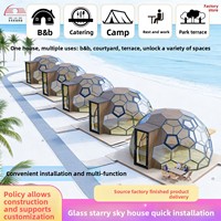 Dôme géodésique panoramique transparent en alliage d'aluminium, résistant aux UV, pour l'observation des étoiles, tente de camping modulaire, hébergement de voyage