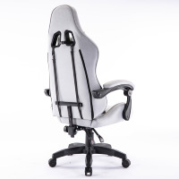 Silla de Computadora Ergonómica con Altura Ajustable y Logotipo Personalizado, Silla de PC para Juegos en Tela Negra y Gris con Reposabrazos Reclinables