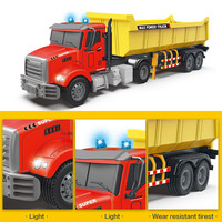 Jouets de camions à benne basculante télécommandés réalistes DWI 2.4G, modèle de camion RC de grande taille avec lumière pour enfants