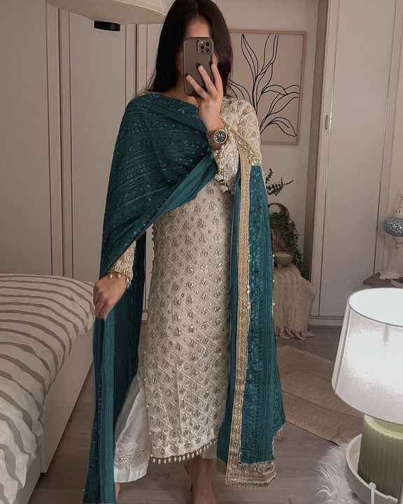 Most Selling Sequence Embroidery Work Salwar Pant with Dupatta for Festival and Special Occasion at Export Price