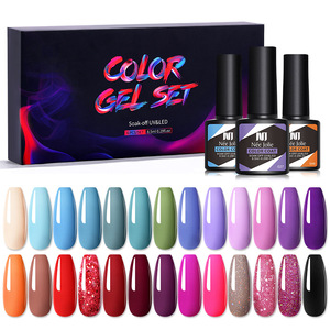 Venta al por mayor 6 PCS/set Gel Polish Kit Nail Gel Polish Base Top Coat Essi LED Uv Gel Nail Polish - Product Image 4