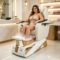 Équipement professionnel pour salon de manucure, fauteuil de massage pour les pieds, fauteuil de pédicure électrique inclinable moderne et luxueux avec lumières
