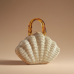 SUMMER TRAVEL USE: HANDMADE RATTAN BAG VIETNAM FASHION TOTE ECO FRIENDLY ROUND HANDBAG. - Product Image 1