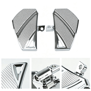 Reposapiés delanteros de malla retro para motocicleta Harley Breakout Street Bob Low Rider 2018-2023, antideslizantes, color negro cromado - Product Image 5