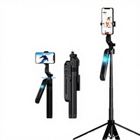 Perche à selfie pliable en alliage d'aluminium C12 avec suivi du visage sans fil compatible Wi-Fi, télécommande portable pour téléphone