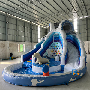 Toboggan aquatique gonflable pour enfants avec des animaux amusants, châteaux gonflables de dessin animé, toboggan aquatique gonflable pour les fêtes d'enfants - Product Image 2