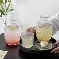 Set Cangkir Teh Kaca Ukir Retro Bergaya Cina, Set Minum Teh Sore Satu Orang, Termasuk Cangkir Air, Tampilan Mewah