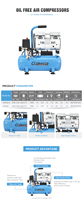 Chine Usine Fournir Directement Bonne Qualité Pas Cher GDG09 9L 0.48KW 480W Mini Compresseur D'air Sans Huile