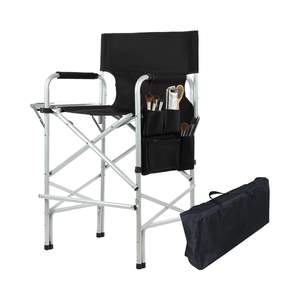 Truccatrice professionale pieghevole con telaio in alluminio da spiaggia, pesca usa la sedia alta da 45.6 ''portabicchieri da tavolo - Product Image 1