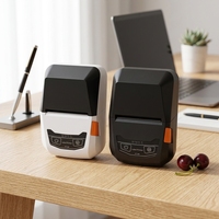 Impresora de Etiquetas Térmicas de Bolsillo, Blanco y Negro, 58 mm, Impresión de Alta Velocidad, Compatible con Impresión de Etiquetas de Precio para Joyería
