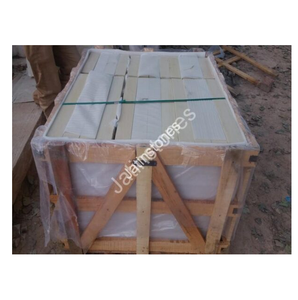 Dalles de pierre naturelle en grès jaune menthe pour revêtement mural, revêtement de sol, cour, terrasse, allée, pierre décorative extérieure pour la construction - Product Image 1