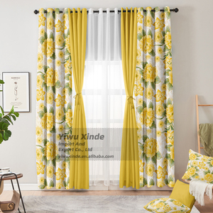 Ensemble de rideaux floraux modernes 10 pièces Décoration intérieure Traitement des fenêtres avec des draperies unies Panneaux transparents Housses de coussin pour la chambre à coucher - Product Image 5