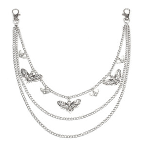Butterfly Waist <b>Chain</b> Tibetan Silver Three Layer Hip Hop Halloween Fashion Body <b>Chain</b> For Women - Product Image 5