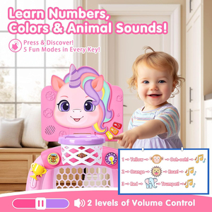 Panier de basket et but de football pour tout-petits, jouet pour fille, cadeau de 1er anniversaire, jouet sportif pour bébé avec lumière, son et musique - Product Image 2