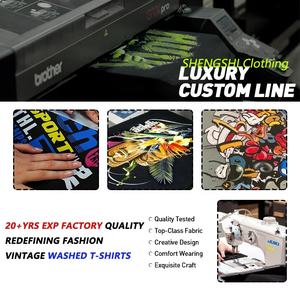 SHENGSHI 320 gramos fábrica OEM calidad lavado pesado camiseta de gran tamaño para hombres gráfico Ropa De Hombre camisetas personalizadas Ropa De Hombre - Product Image 2