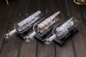 Voilier Flottant <span class=keywords><strong>Bouteille</strong></span> Cadeau Soufflé Artisanat Verre Creative Business Art & Collectible Navire en <span class=keywords><strong>Bouteille</strong></span> - Product Image 5