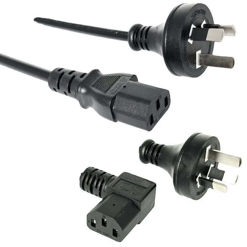 Royaume-uni US EU AU C13 PVC câble d'alimentation noir 220v cordon d'alimentation pour PL4 XBOX