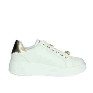 Sneakers Donna Valleverde Bianche e Oro, Stile Platform, Scarpe di Tela Trendy - Product Image 4