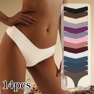Pantalones brasileños sin costuras para mujer, lencería transpirable de <span class=keywords><strong>alta</strong></span> elasticidad, Tanga fina de seda helada, bragas de <span class=keywords><strong>Bikini</strong></span> de cintura baja - Product Image 2
