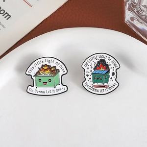 Cita en inglés sarcástico cubo de basura esmalte de fuego lindo Pin Edgy broche de aleación de dibujos animados para mochilas y chaquetas insignia de artesanía de Metal - Product Image 3
