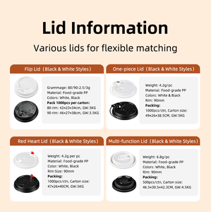 แก้วกาแฟแบบใช้แล้วทิ้งขนาด 12 ออนซ์ ผนังเดี่ยว พิมพ์โลโก้ได้ พร้อมฝาปิดกันรั่วซึมและปลอกหุ้มสำหรับช็อกโกแลตร้อนและโกโก้ - Product Image 3