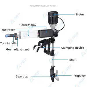 48V 4.0hp elektrikli dıştan takma Trolling motorlu tekne Motor