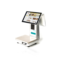 Báscula Inteligente con Pantalla Táctil para Supermercado, Báscula Electrónica con Impresora Térmica de Etiquetas de Código de Barras, Sistema POS para PC con Windows