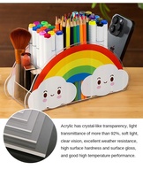 Porte-stylo acrylique créatif de grande capacité de grande valeur présentoir de stockage de fournitures de bureau présentoir de baril transfrontalier