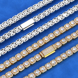 สร้อยคอจี้เงินแท้ 925 ประดับมอสซาไนต์ทรงลูกบาศก์ ดีไซน์แบบฮิปฮอป ระดับ VVS  วิบวับ  ผ่านการทดสอบเพชร GRA - Product Image 5