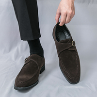Nouvelles Chaussures Habillées en Daim pour Hommes Style Oxford Décontracté et Formel à Enfiler