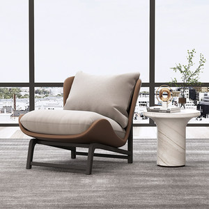 Fauteuil en cuir minimaliste <span class=keywords><strong>italien</strong></span>, chaise longue moderne nordique pour balcon, salon, fauteuil design, mobilier d'hôtel - Product Image 6