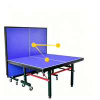 Table de tennis de table pleine grandeur à prix compétitif, table de ping-pong pliable portable avec roues pour l'entraînement en salle de sport et les loisirs
