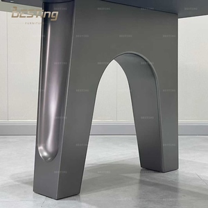 Современный роскошный новый дизайн металл + мраморная основа Каррара Белый мрамор 8-местный Прямоугольный Обеденный Стол - Product Image 5