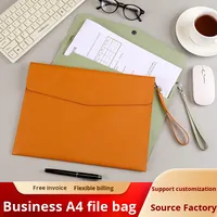 Porte-documents A4 Plus Modèle 8026 Chine Bouton-pression Cuir PU Affaires Étanche Sac à main de bureau Contrat Document Logo