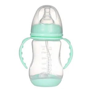 Bouteille à lait PP de haute qualité 180/240ml, avec poignée, ceinture anti-flatulence, large calibre, pour bébés, vrac en option