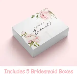 ゲストのための6パックの花嫁介添人の結婚式のギフトボックスあなたは花嫁介添人のギフトのための私の花嫁介添人の花の箱になりますか結婚式の装飾