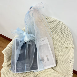Custom Logo Large Capacity Tote Bag Ladies Shoulder Handle Duffel Bag Embroidery Natural Extra Large Organza Tote Bag - Product Image 5