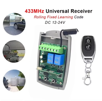 Récepteur de télécommande universel 2 canaux pour portail de garage 433 MHz, code fixe et code roulant