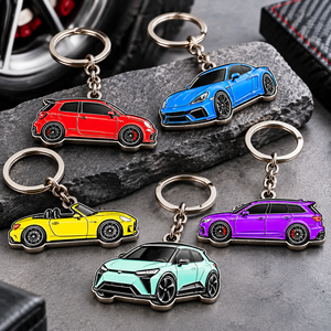 Porte-clés en métal émaillé souple en forme de voiture personnalisés, porte-clés en alliage de zinc pour les amateurs de voitures, fabrication OEM ODM - Product Image 1