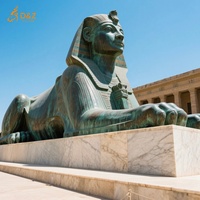 D & Z Foundry Design et Custom Made Custom Made Parc grandeur nature Bronze jardin extérieur égyptien grande statue de Sphinx noir à vendre