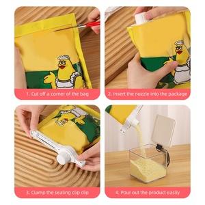 Reusable Sealing Clip <b>Kitchen</b> Snacks Moistureproof Sealing Tool for Food with Discharge Nozzle Food Preservation Sealing Clip - Product Image 2